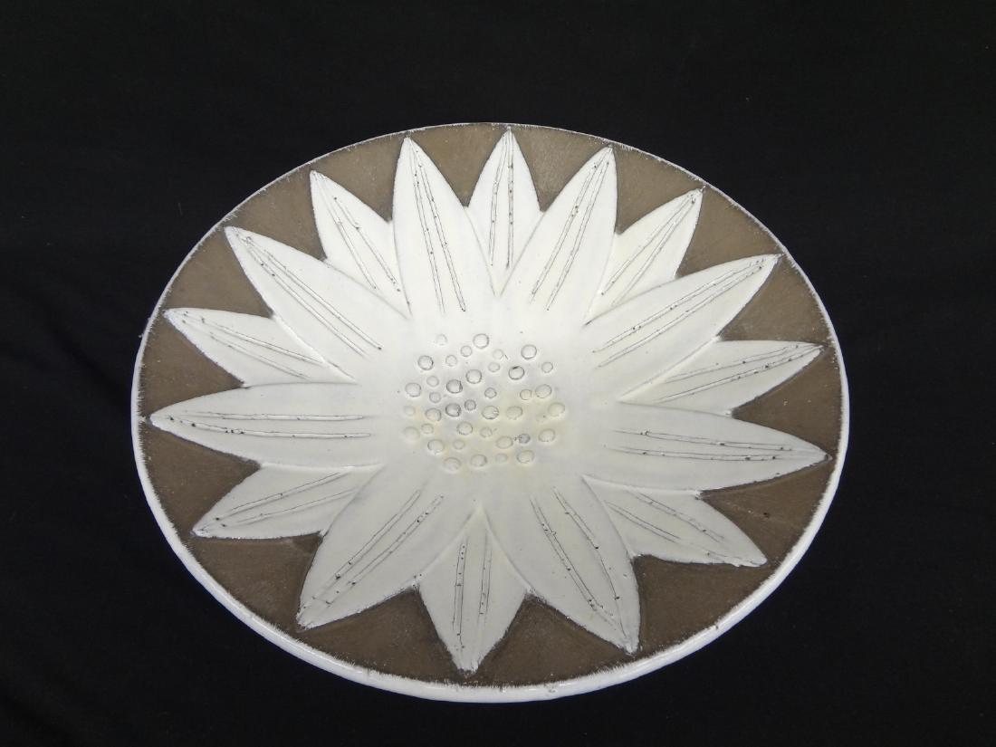 Upsala Ekeby Swedish Art Pottery Paprika by Thomson: Upsala Ekeby Swedish Art Pottery Paprika by Thomson: 13" Diameter, approx 3 1/4" tall, I believe thsi is the Paprika pattern signed Ekeby 1015 A.L.T., Anna Lisa Thomson