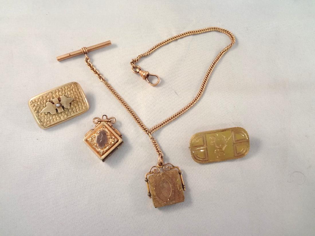 Victorian Gold Filled Watch Fobs and Bar Brooches (1 of 5)