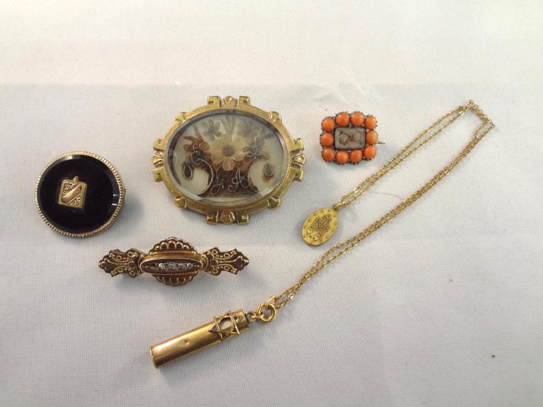 (5) Misc. Victorian Mourning GOld Filled Jewelry (1 of 4)