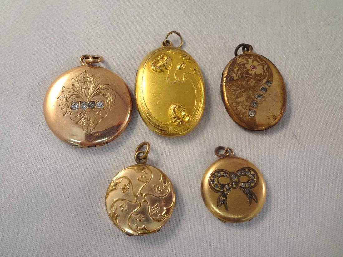(5) Victorian Gold Filled Hair Receiver, Lockets (1 of 5)