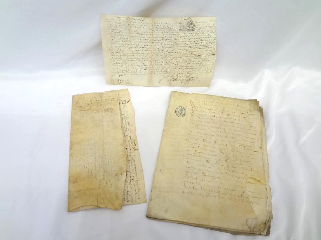 (3) 17th Century French Documents Revenues, Order of (1 of 15)