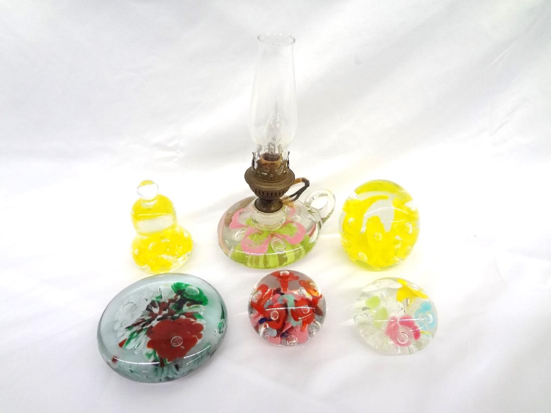 (6) Signed Glass Paperweights: St. Clair, Joe Rice (1 of 4)