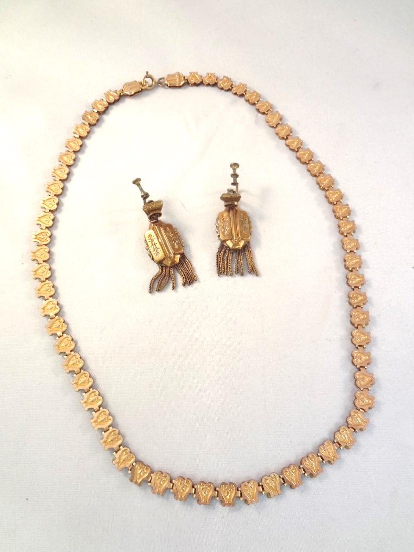 Victorian Gold Filled Fancy Necklace and Screw Back (1 of 3)