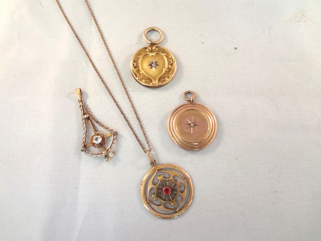 Victorian Mourning Jewelry: (4) Pendants (1 of 6)