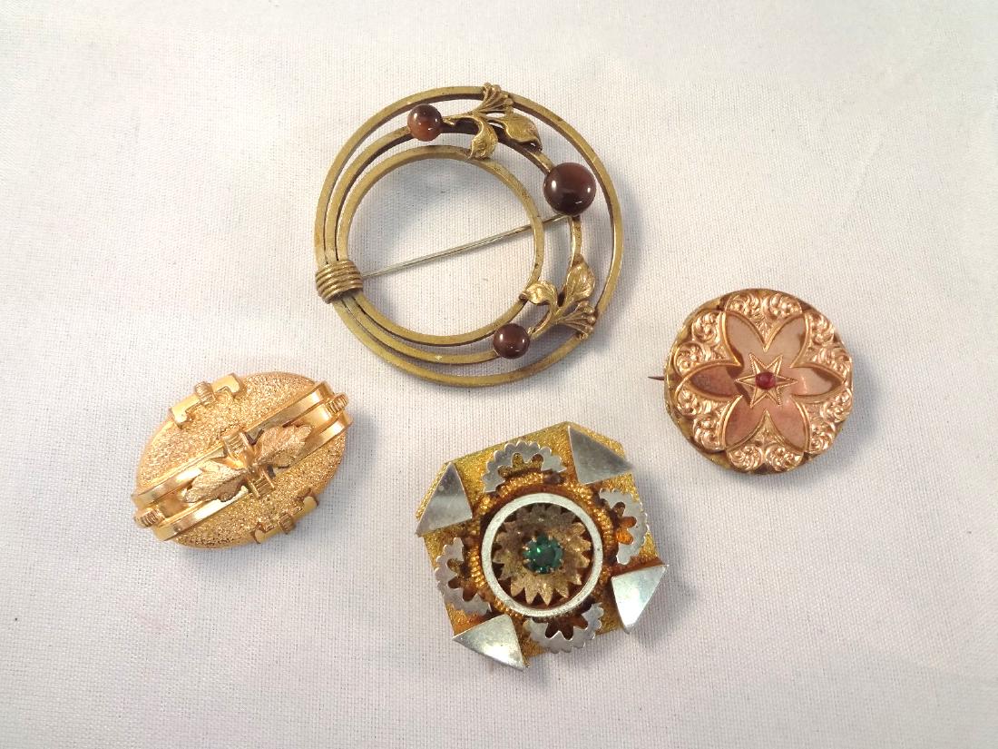 (4) Victorian Gold Filled Brooches (1 of 5)