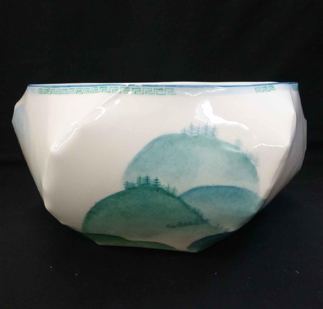 Lightscape Nymphenburg Cereal Bowl Painted: Lightscape Nymphenburg Cereal Bowl Painted: Designed by Argentine-born Ruth Gurvich, with her name on the reverse, this near new Cereal Bowl is 6 1/8" x 2 1/4" tall, Retails for $1,000 - $1,100. 2635 