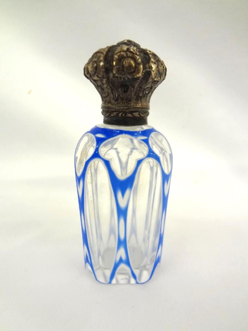 Victorian Bohemian Cobalt Cut to Clear With Sterling (1 of 5)