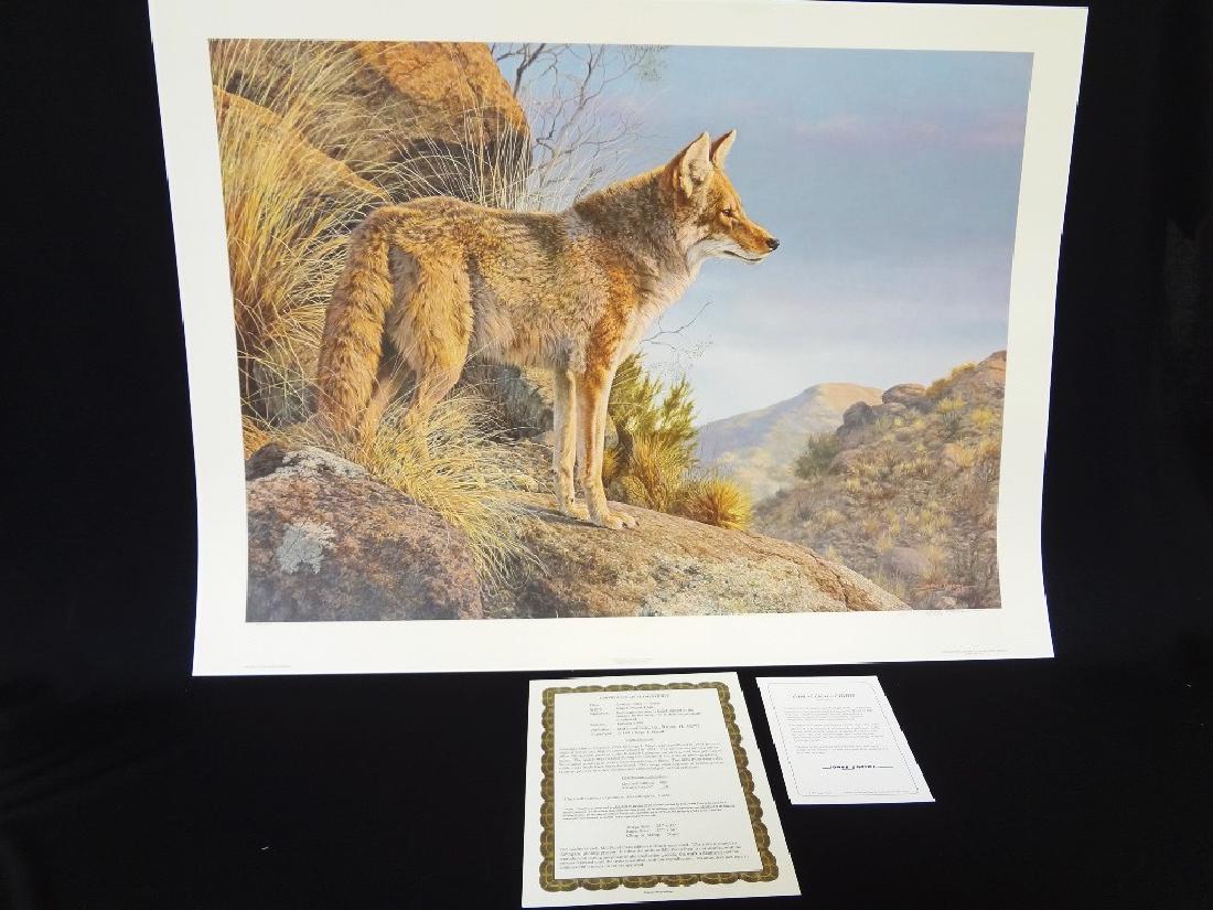 Jorge Mayol Signed Lithograph "Evening Calm Coyote" (1 of 4)