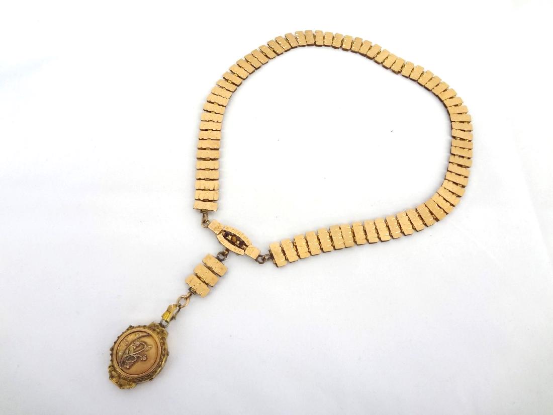 Victorian Fancy Chain Locket Mourning Necklace (1 of 5)