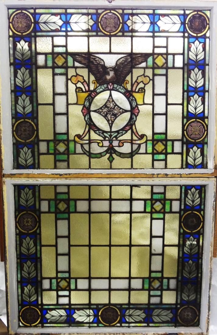 Oversize Stained Glass Window Painted Glass Eagle (1 of 7)