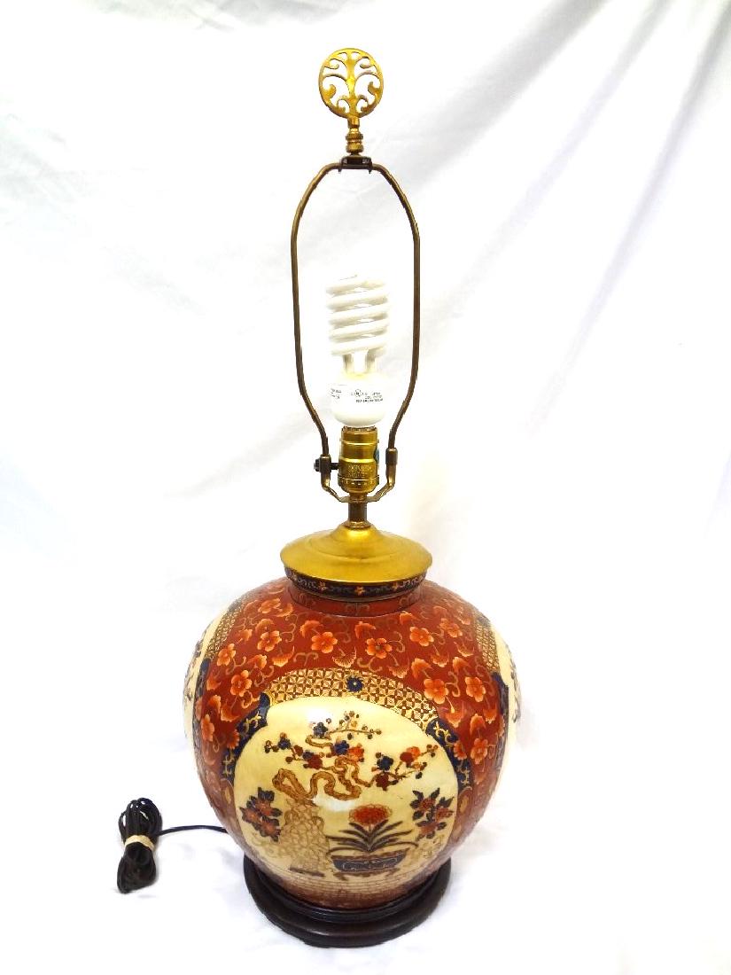 Japanese Satsuma Lamp Floral Decoration (1 of 4)