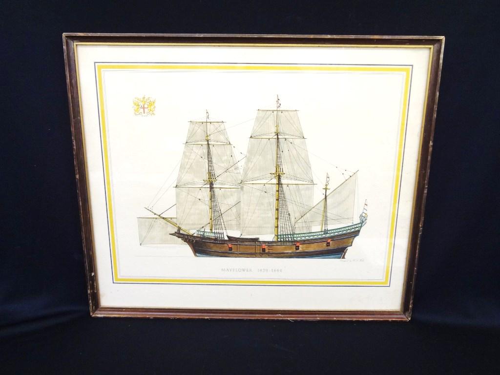 The Mayflower Colored Lithograph Designed H.A. Muth (1 of 5)