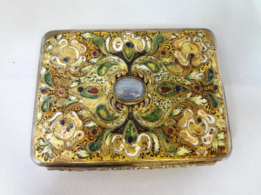 Sterling Silver Enameled Hallmarked Box with Center (1 of 4)