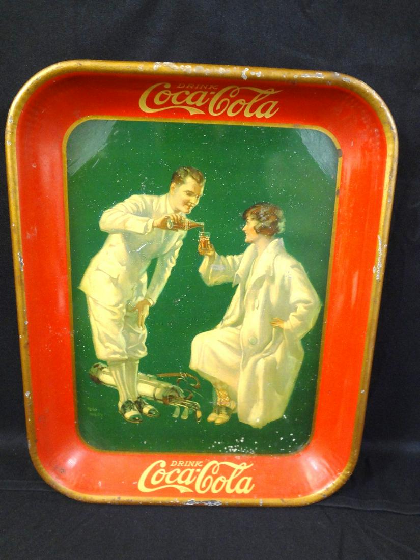 1926 Coca-Cola Tray: Golfer's, American Art Works (1 of 5)