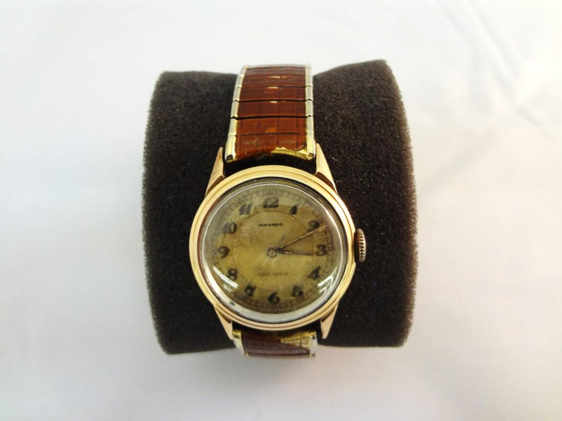 Movado 1940's Military Men's Wrist Watch 15 Jewels: Movado 1940's Military Men's Wrist Watch 15 Jewels: Stainless steel case #0482461 with 14781. 15 jewels band is worn as pictures show. Crystal has light scratching. Nice watch.