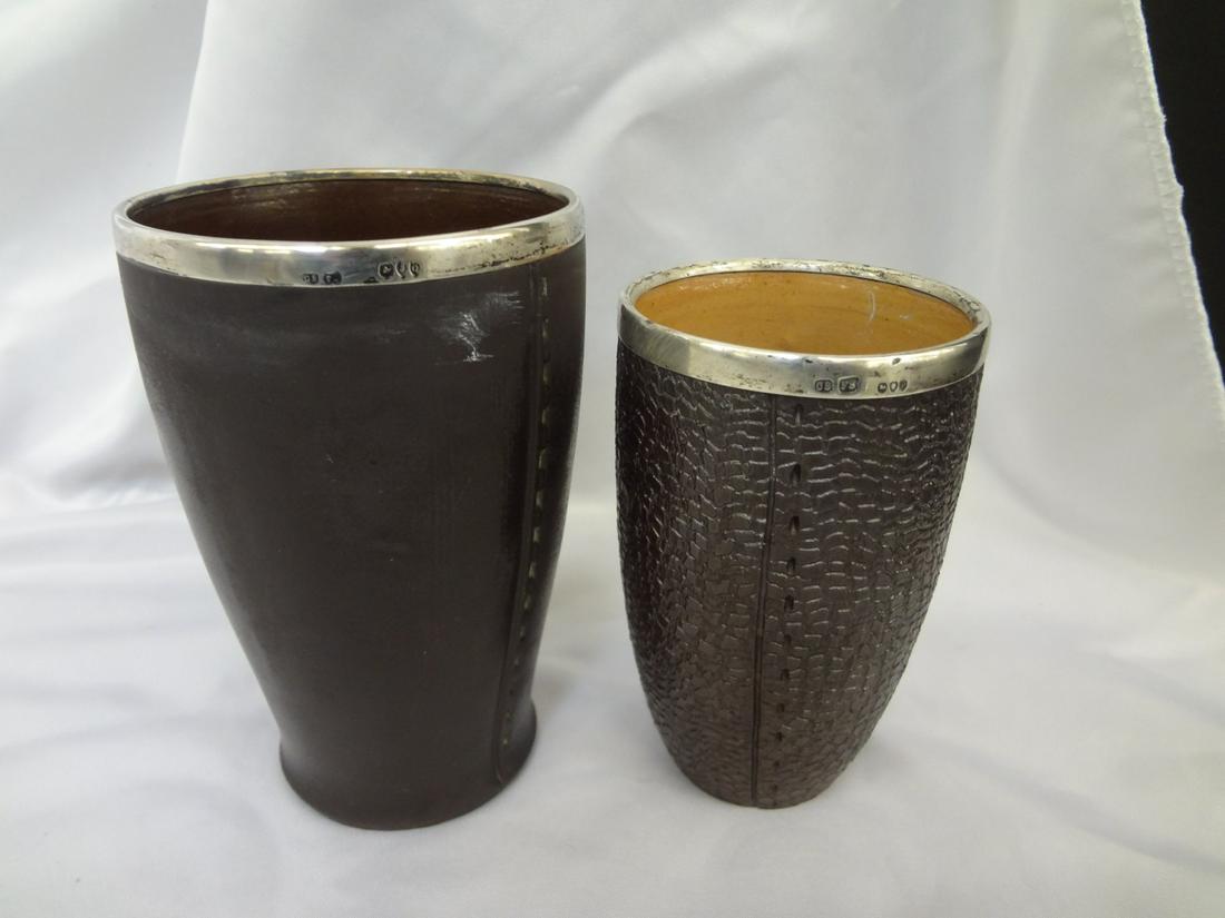 (2) Blackjack Doulton Lambeth Leatherware Cups (1 of 5)