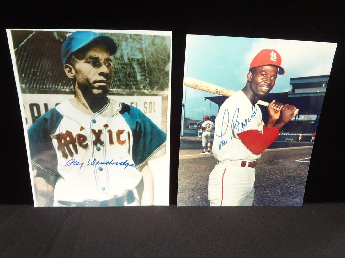 Lou Brock & Ray Dandridge Autographed Color Photographs (1 of 3)