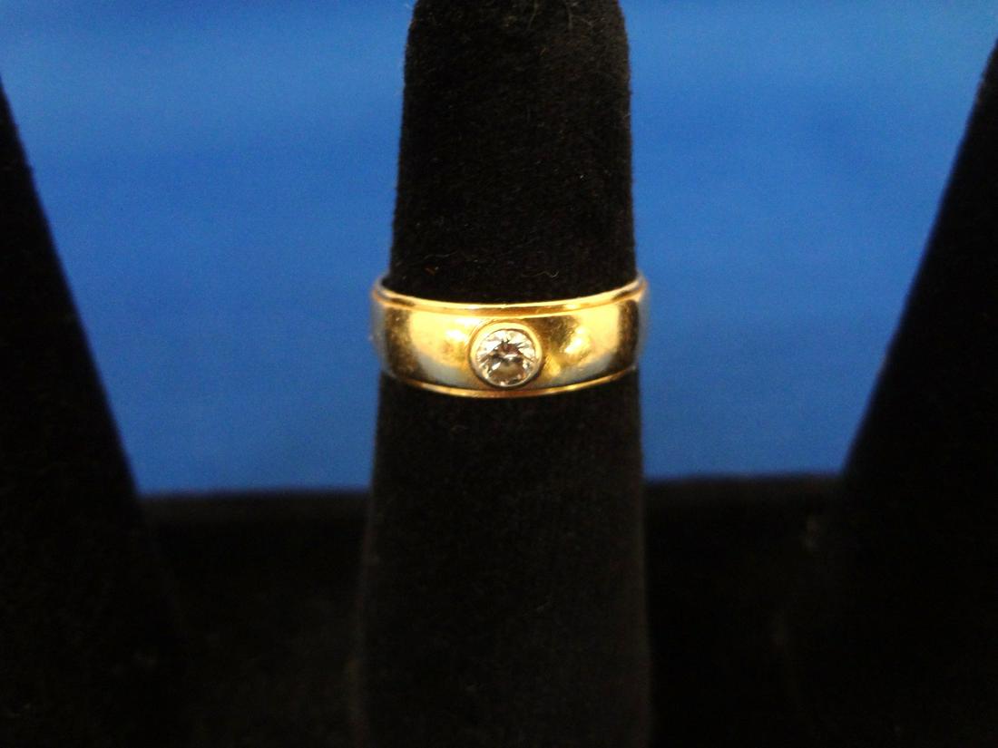 14k Gold Band with 3.5mm Round Solitaire Diamond Stone (1 of 4)