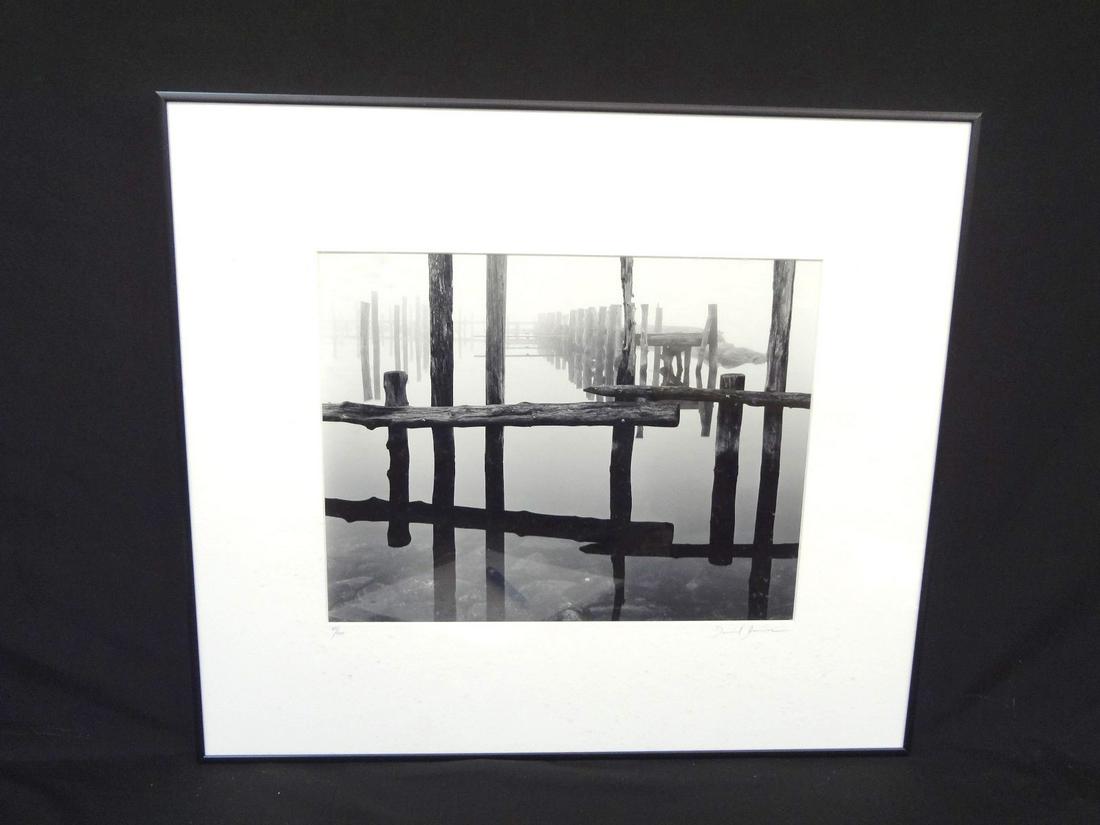 Daniel Jones Original Photograph "Pilings in Fog" 1999: Daniel Jones Original Photograph "Pilings in Fog" 1999: Mated unframed and measuring 22 x 19.5. Negative made in 1996 and printed in 1999. #25/100