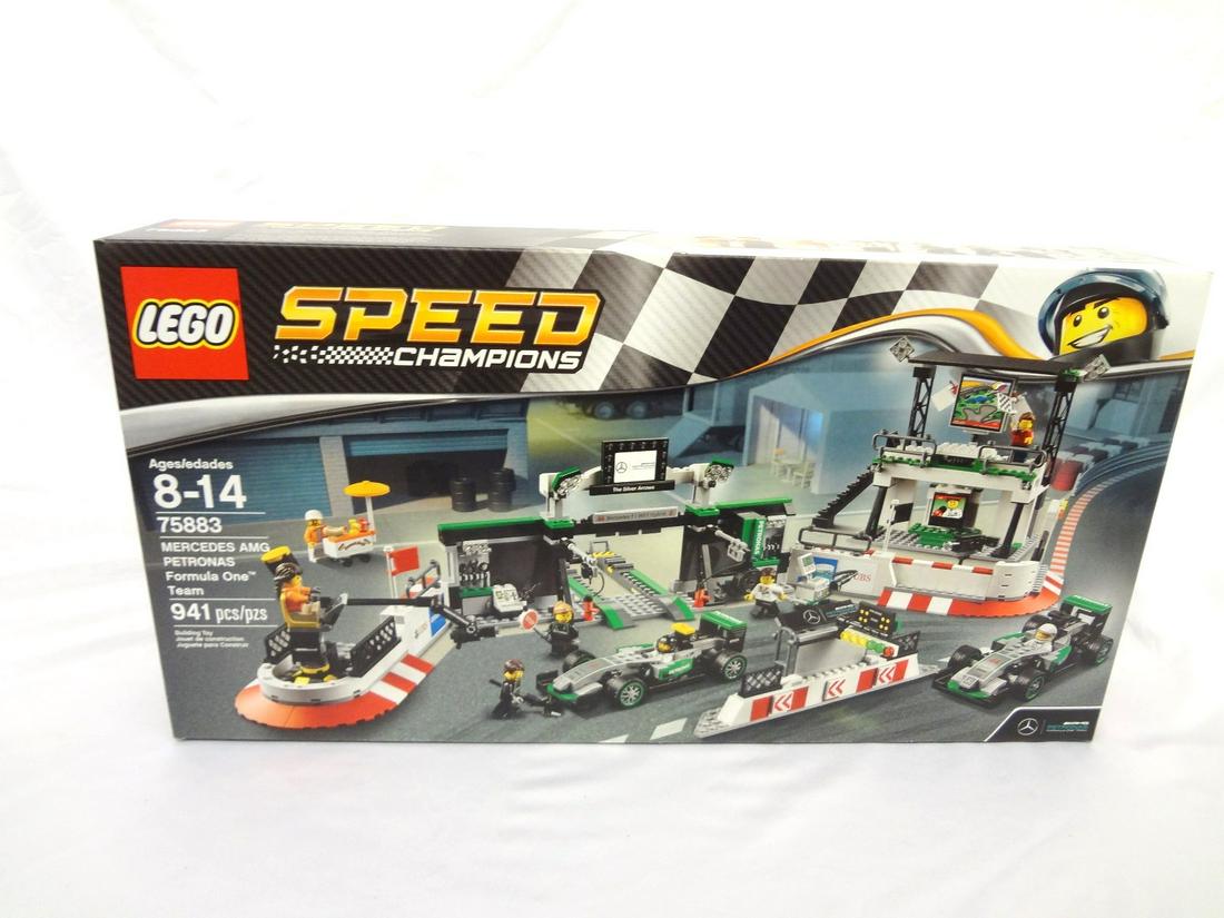 LEGO Collector Set #75883 Speed Champions Mercedes AMG: LEGO Collector Set #75883 Speed Champions Mercedes AMG Petronas Formula One Team New and Unopened: Incredible LEGO collector set. All of the LEGO sets in the auction are from a single home, high end c