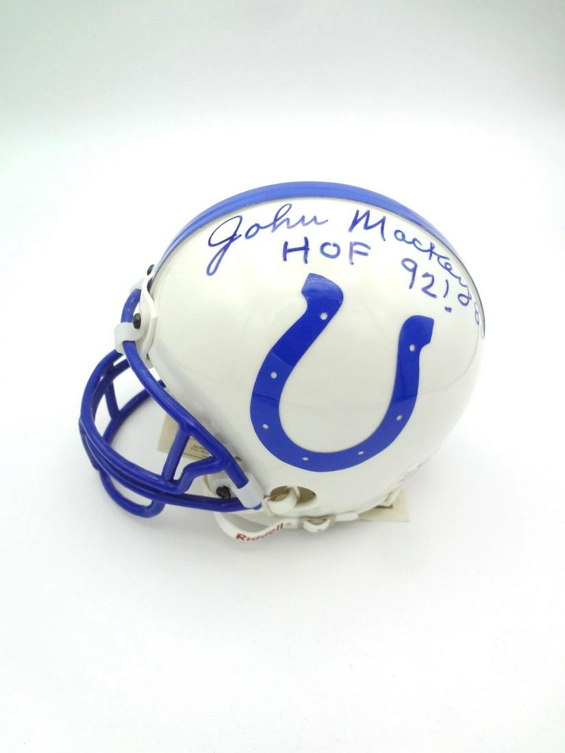 Hall of Fame John Mackey Autographed Colts Mini Helmet (1 of 1)
