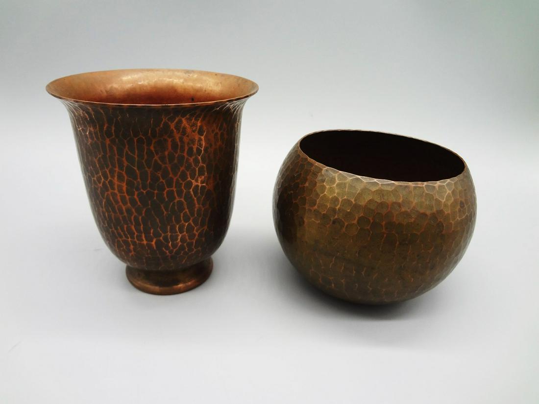 (2) Roycroft Hammered Copper Vases (1 of 6)