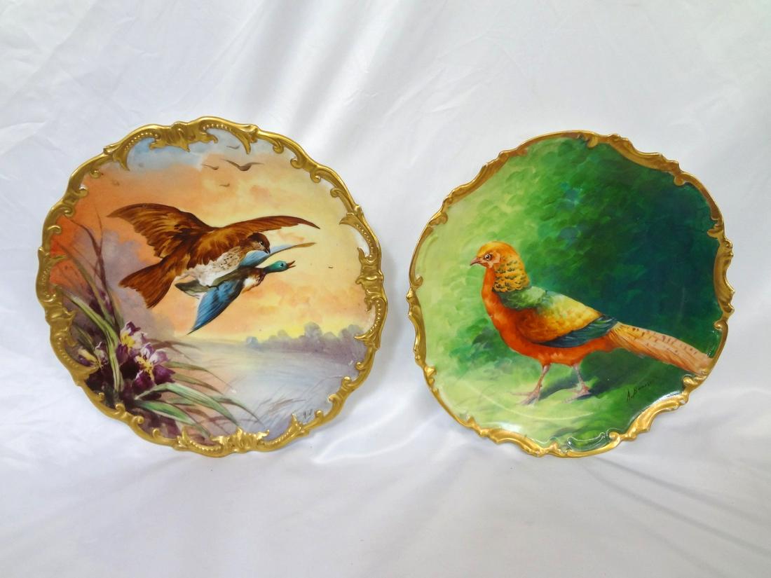 Pair Hand Painted Limoges Game Charger Plaques (1 of 5)