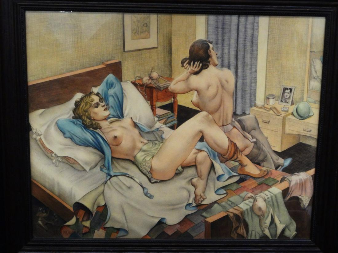 Leo Nowak (American 1907-2001) Lithograph Semi-Nude: Leo Nowak (American 1907-2001) Lithograph Semi-Nude Framed: Measuring 28.25" x 25.5".