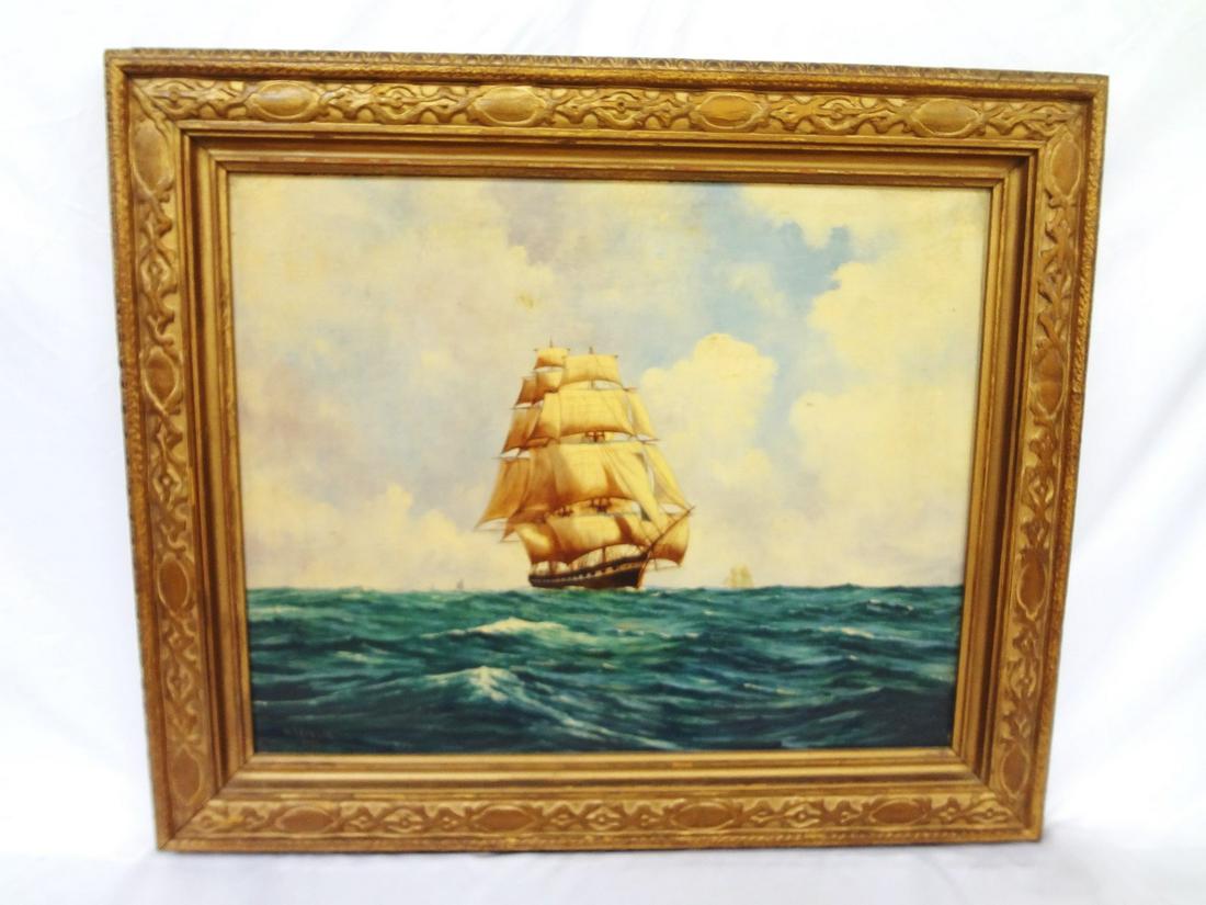 W.H. Baillie Original Marine Ship Oil on Board Painting (1 of 8)