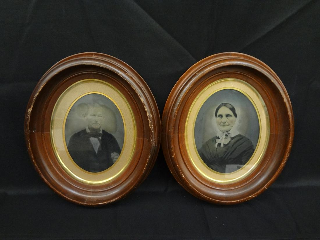 Pair Full Plate Tin Types Set in Deep Well Frames (1 of 3)
