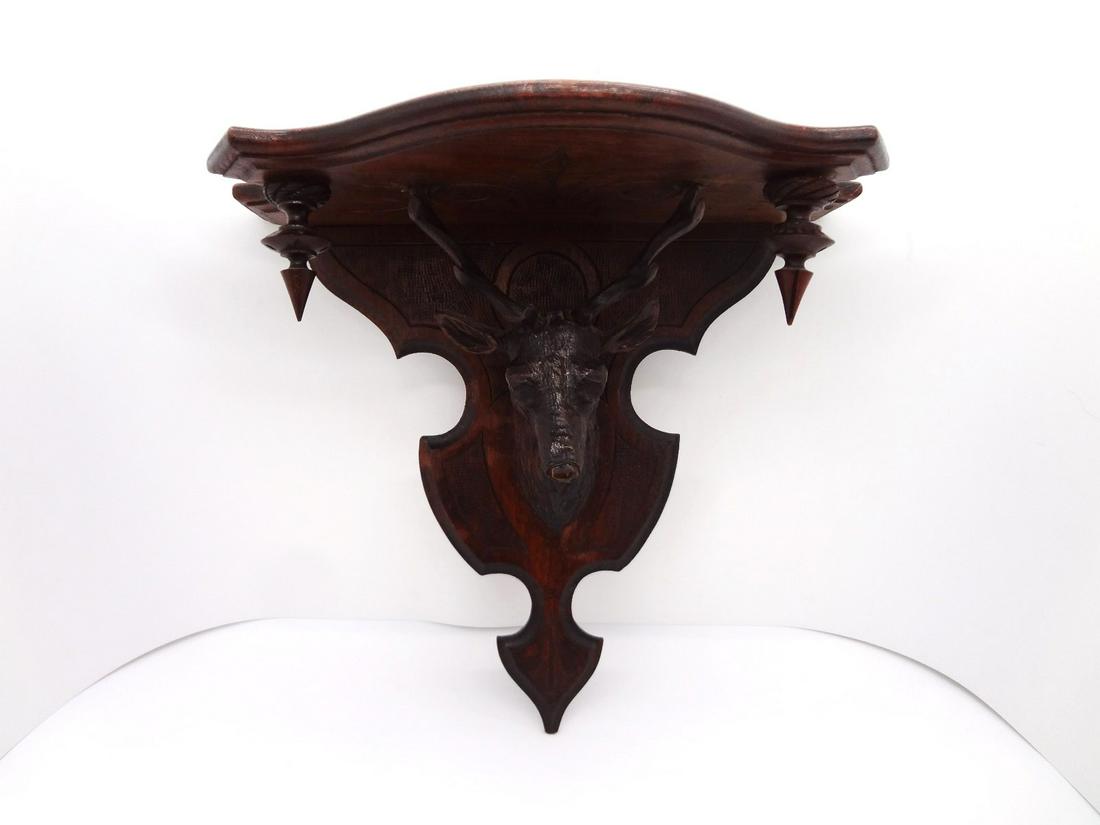 Black Forest Walnut What Not Shelf With Detail Carving (1 of 5)