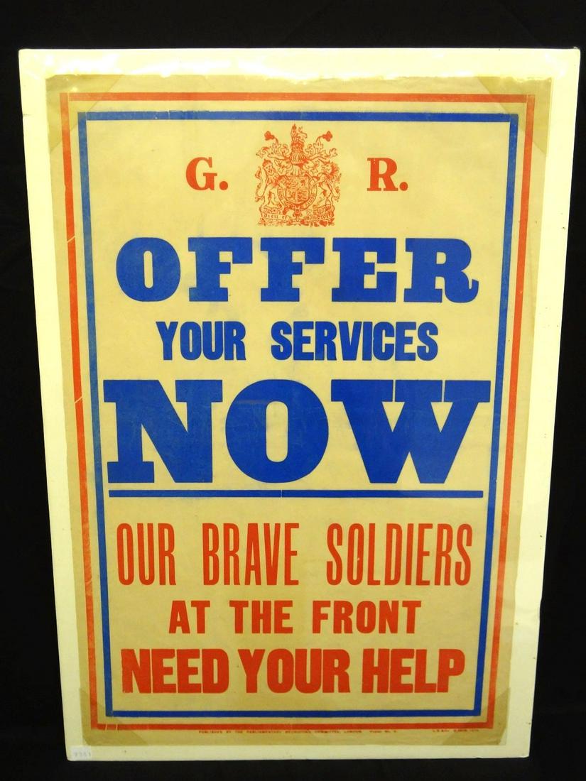 World War I British Recruiting Poster "Offer Your (1 of 4)