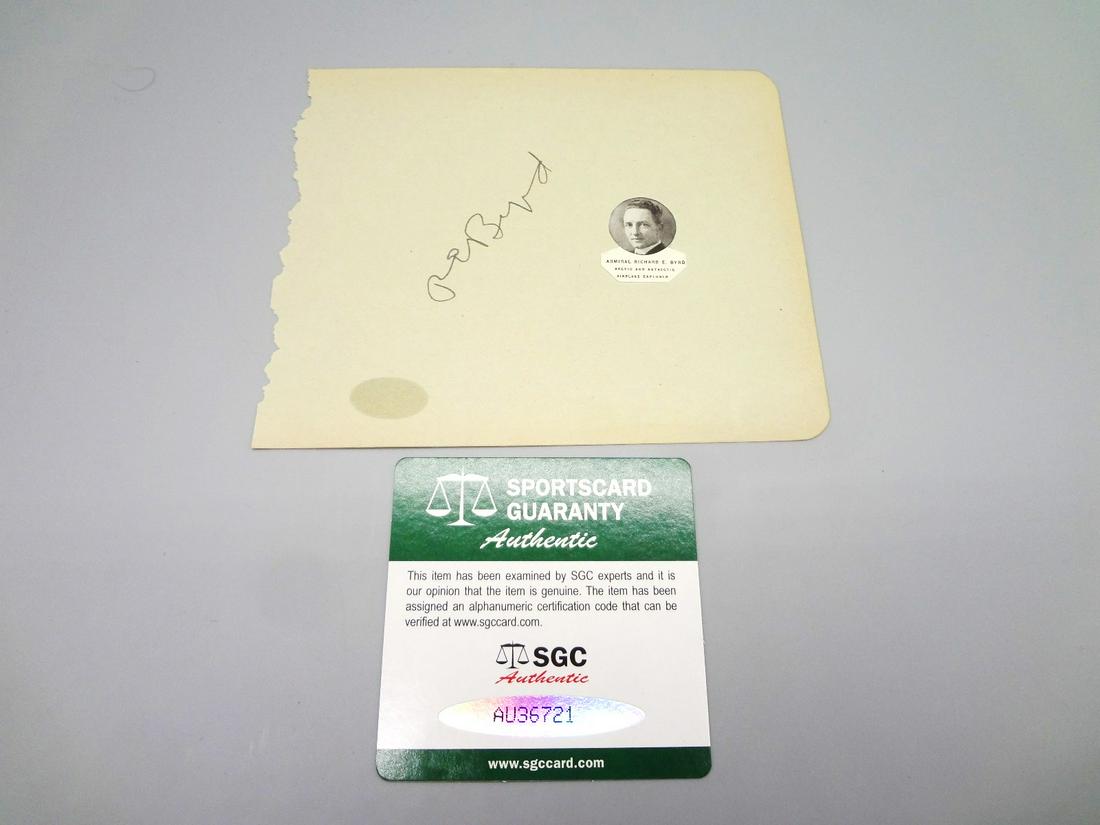 Admiral Richard E. Byrd Signature COA From SGC (1 of 3)