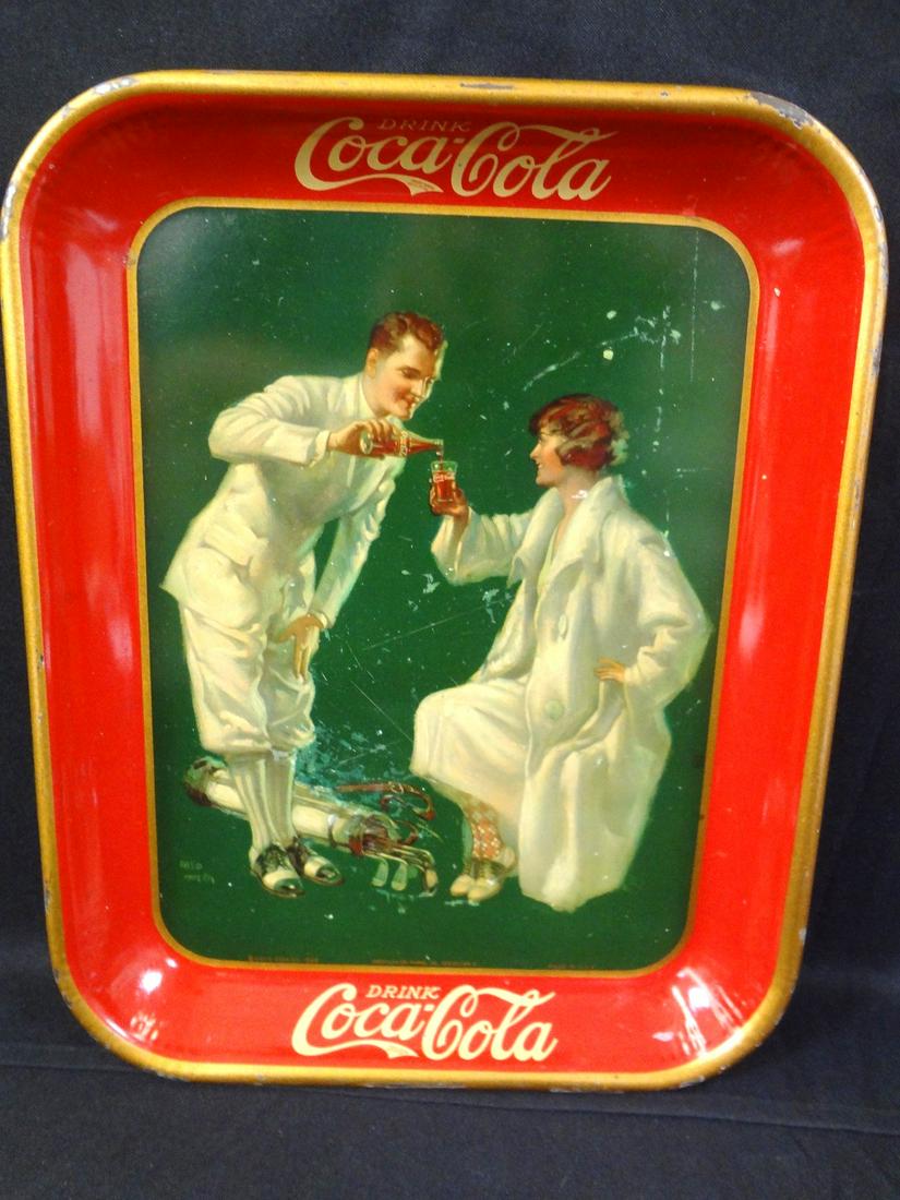 1926 Coca-Cola Serving Tray: "Golfer" (1 of 4)