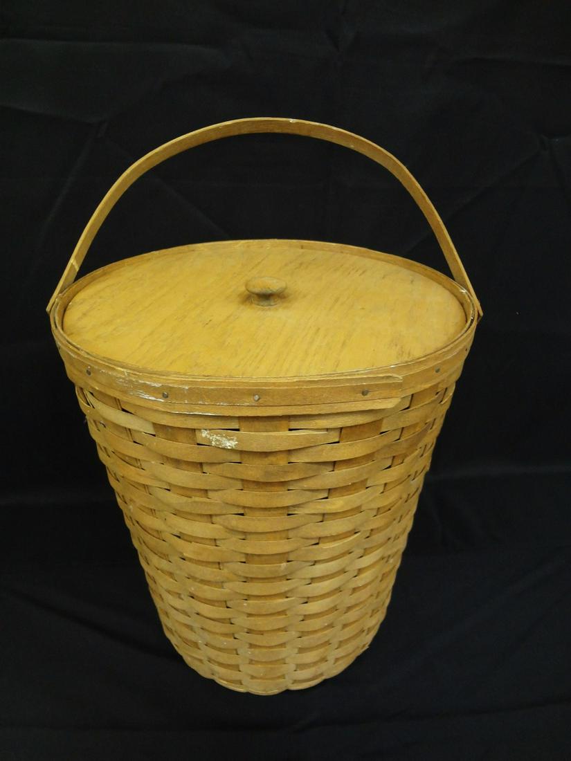Tall Longaberger Lidded Handled Basket (1 of 5)