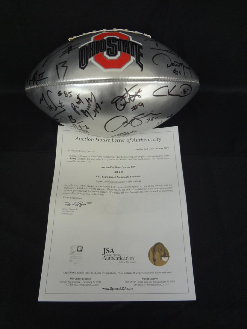 Silver Ohio State University Multi-Signed Football LOA (1 of 6)