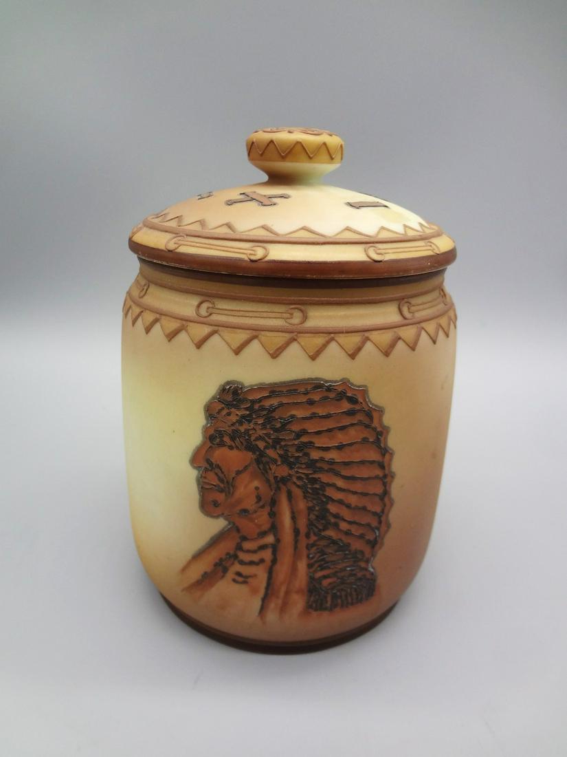 Nippon Lidded Hand Painted Tobacco Jar (1 of 4)