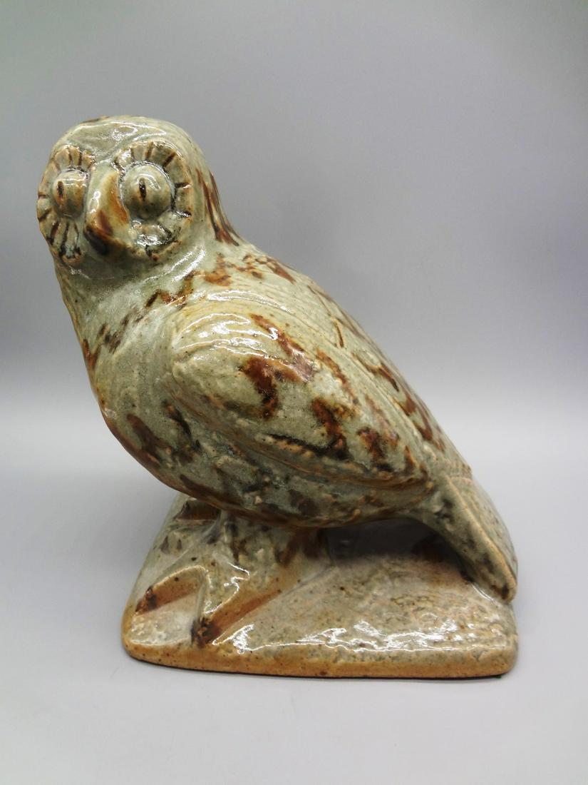 Bing & Grondahl Figurine Oversize Stoneware Owl: Bing & Grondahl Figurine Oversize Stoneware Owl: Measures 9" tall, marked on bottom and base measures 8x6". No condition issues