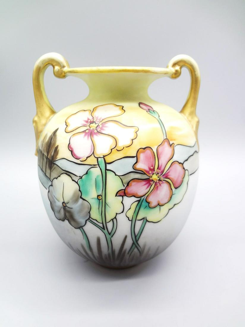 Nippon Double Handle Hand Painted Vase (1 of 3)