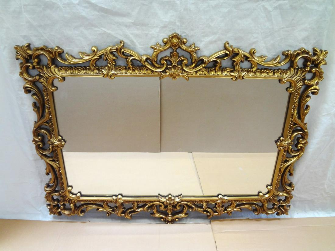 Oversize Ornate Wood Gilt Hallway Mirror (1 of 6)