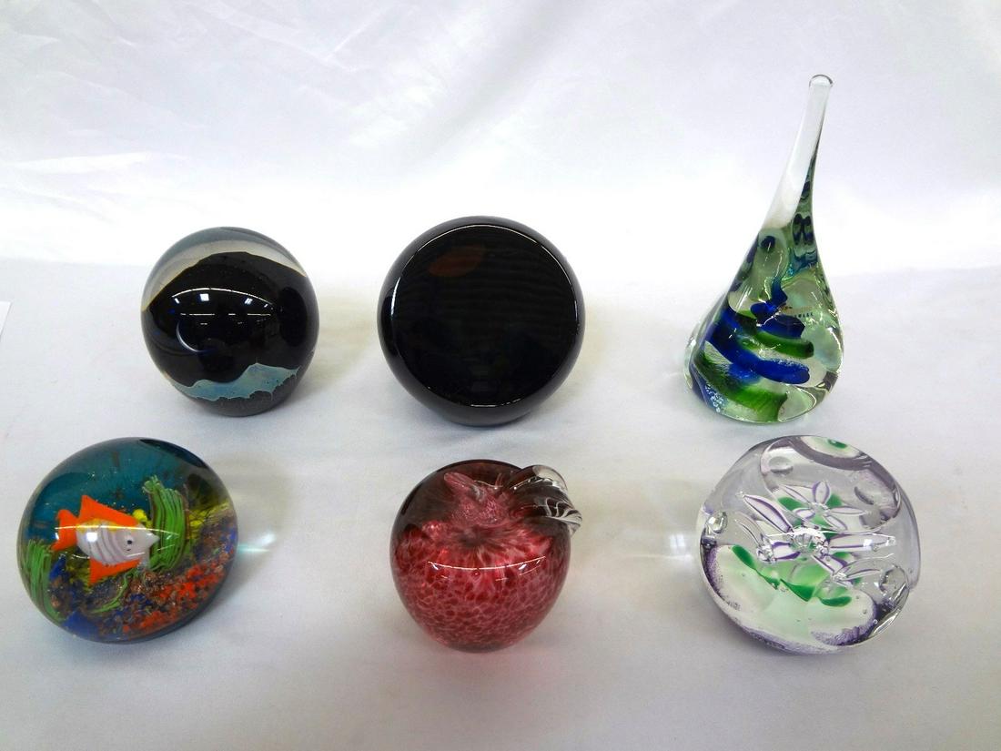 (6) Glass Paperweights: Murano, Selkirk and Others (1 of 8)