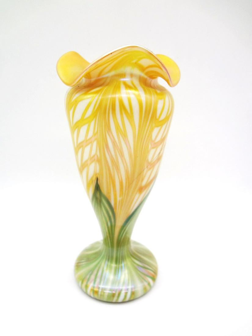 Quezal Feathered Pull Vase (1 of 6)