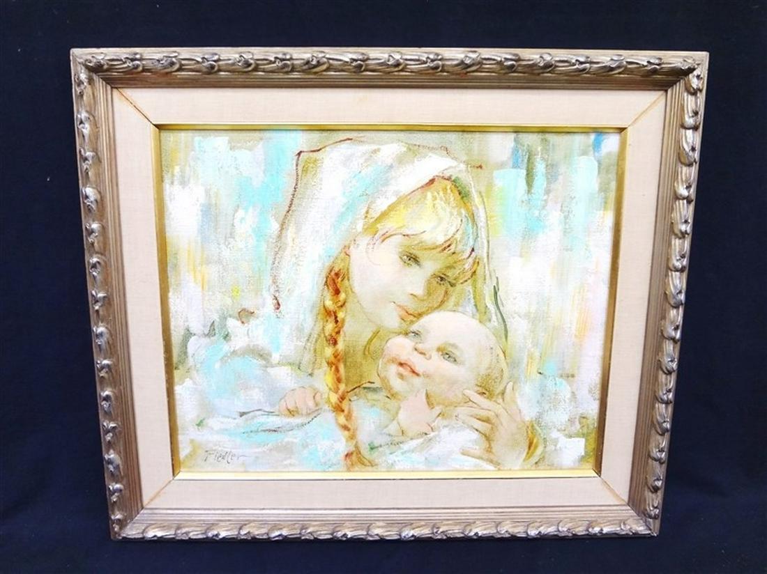 Attributed to Herbert Otto Fiedler Mixed Media Oil and (1 of 4)