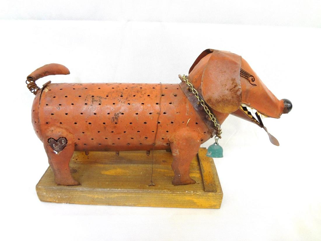 Punched Tin Dachshund Tea Candle Holder (1 of 7)