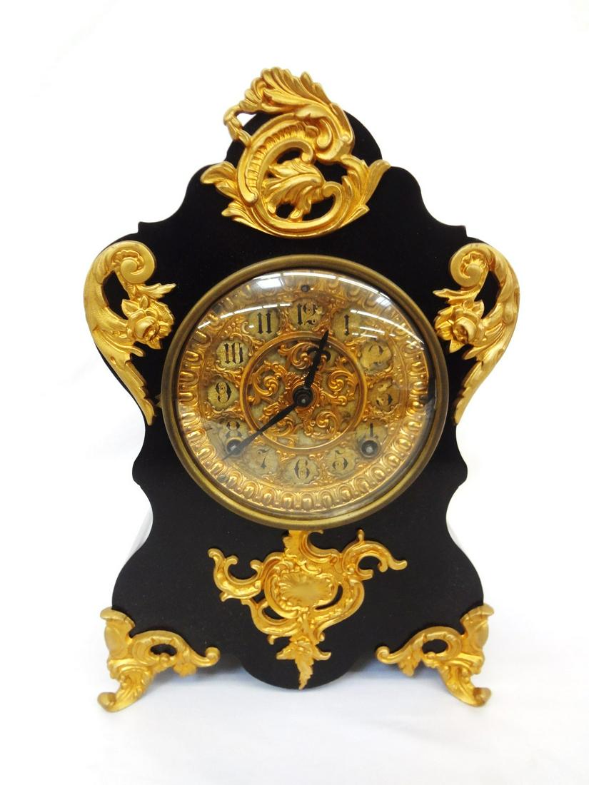 Ansonia Gilt Mantle Clock Brass Ormolu Mounts 1882 (1 of 9)