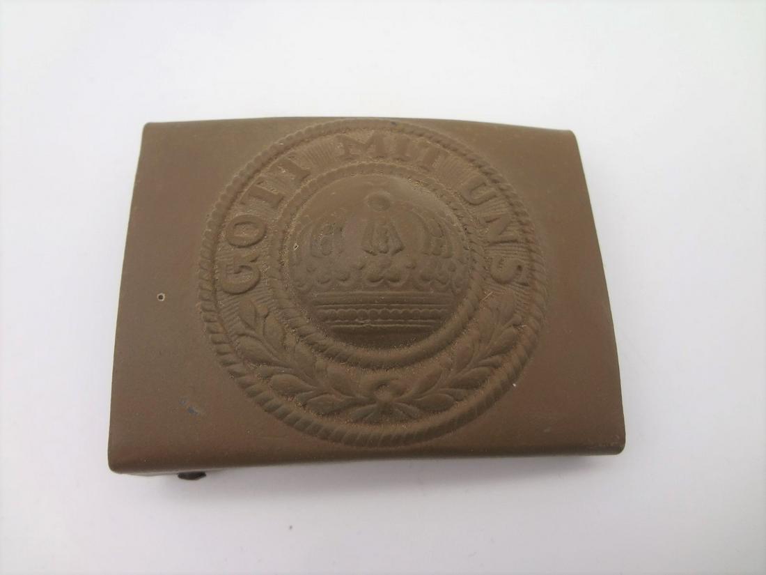 World War I German Belt Buckle: World War I German Belt Buckle: Got Mit Uns (God be with us) and has a kings crown in the center. In excellent condition.