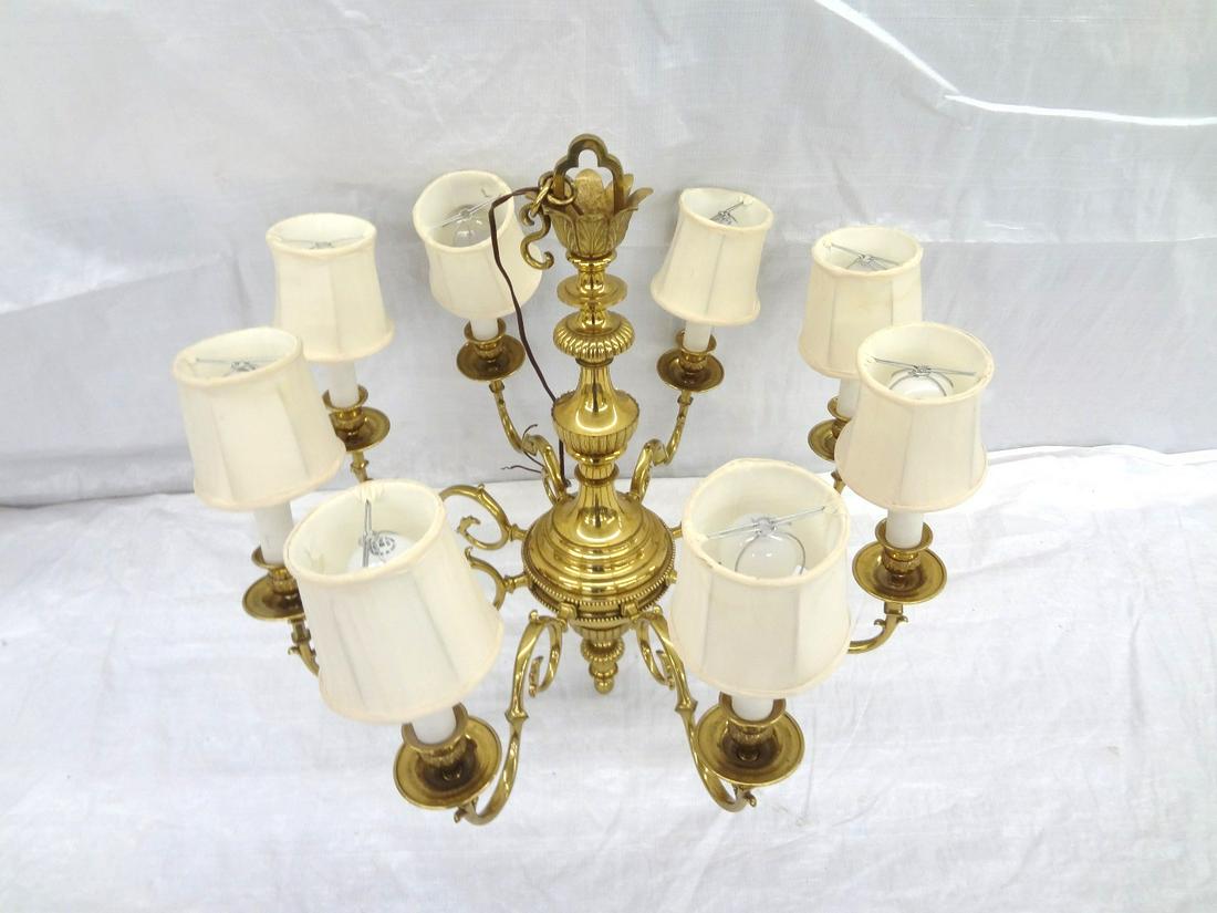 Brass Eight Arm Chandelier (1 of 5)