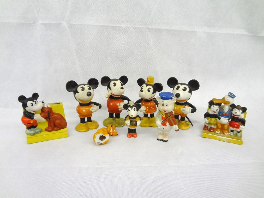 Group of Early Walt Disney Porcelain Mickey Mouse and (1 of 8)