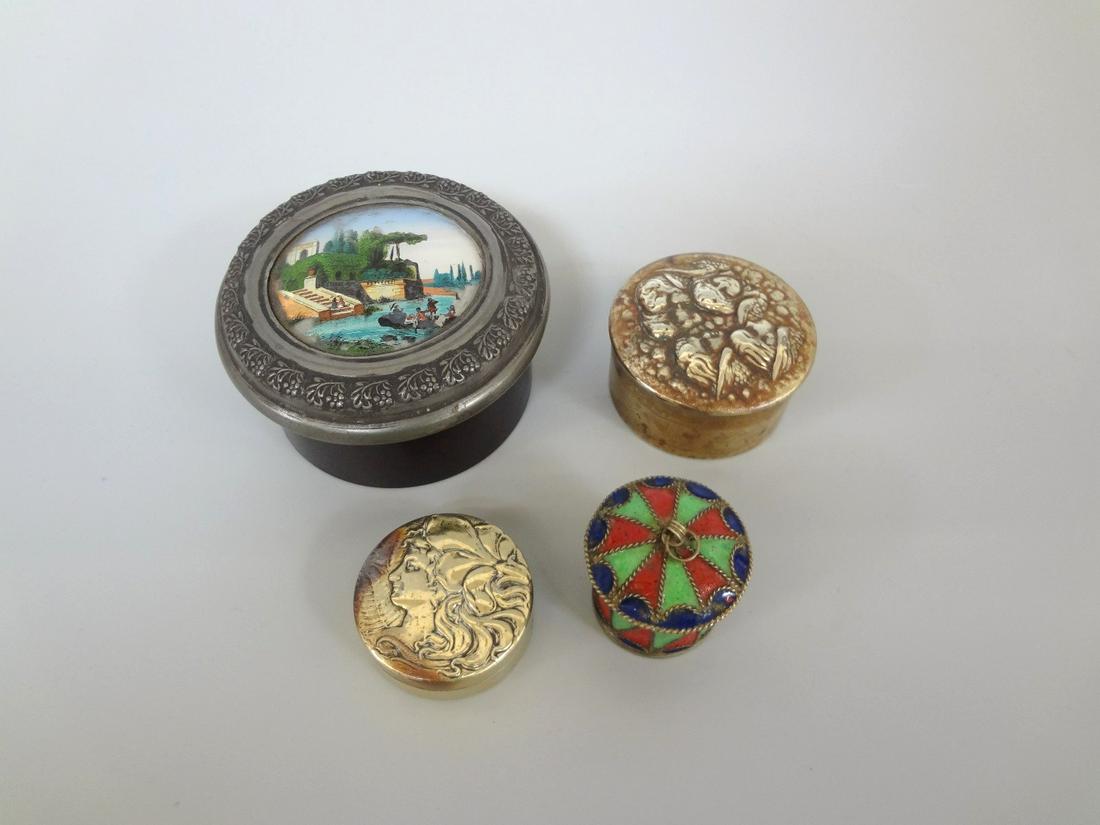 (4) Small Art Nouveau Trinket/Pill Boxes (1 of 7)