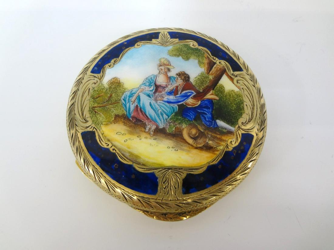 Italian .800 Silver Enameled Compact (1 of 4)